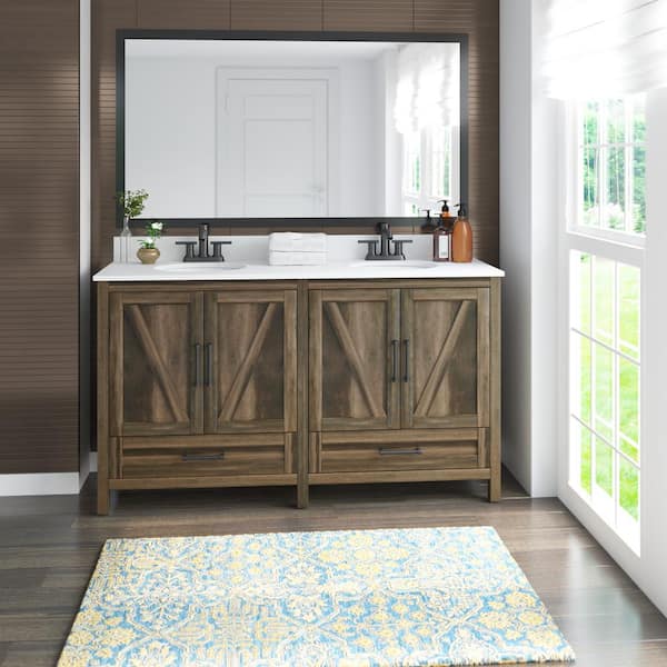 Union Rustic Jemarr 60'' Double Bathroom Vanity with Resin Top