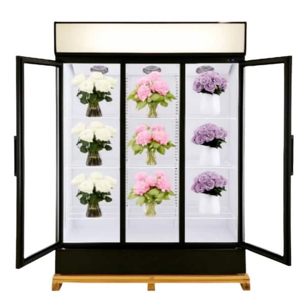 60 in. 40.3 cu. ft. Commercial Glass Door Merchandiser Refrigerator in Black