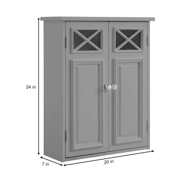 Elegant Home Fashions Dawson 1-door Wall Cabinet in White for sale online 