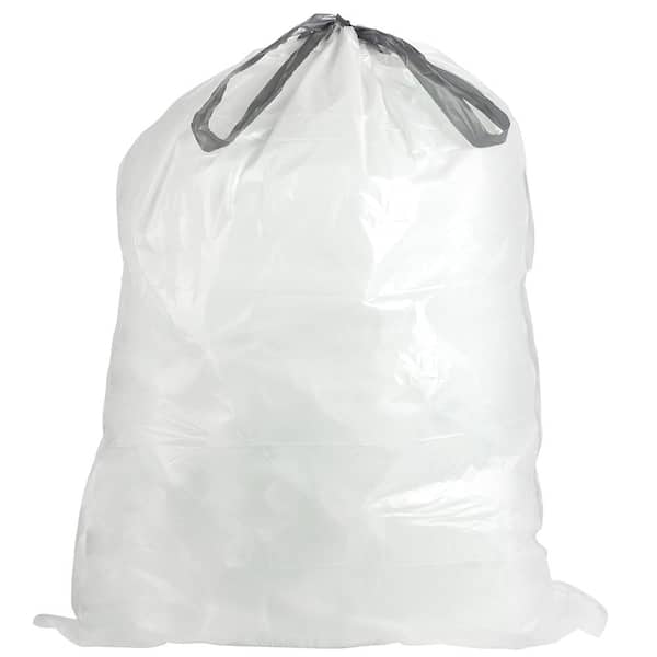 Plasticplace 30.4 Gallon / 115 Liter White Drawstring Garbage Liners  simplehuman* Code Y Compatible 28.75 x 39 (100 Count) TRA345WH - The Home  Depot