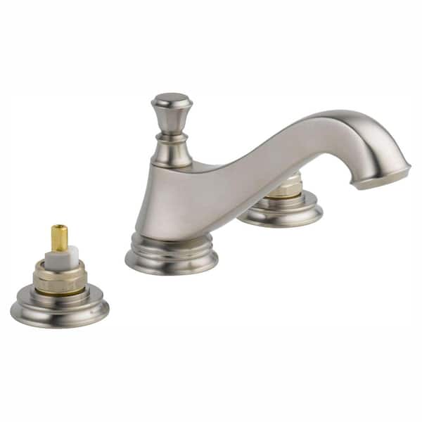 Delta Cassidy 8 in. Widespread 2-Handle Bathroom Faucet with Metal Drain Assembly in Stainless (Handles Not Included)