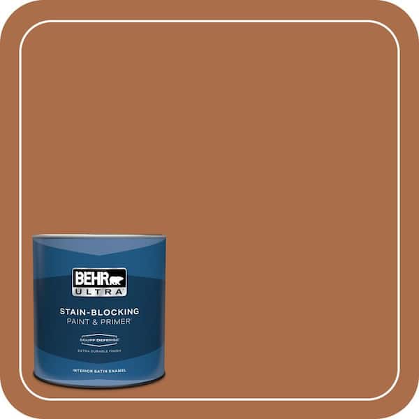 BEHR ULTRA 1 qt. #QE-13 Smoldering Copper Extra Durable Satin Enamel Interior Paint & Primer