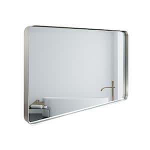 36 in. W x 30 in. H Rectangular Aluminum Beveled Edge Horizontal/Vertical Wall Bathroom Vanity Mirror in Brushed Nickel