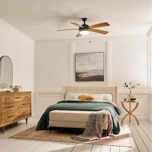 Starkk 52 in. Indoor Olde Bronze Downrod Mount Ceiling Fan with Integrated LED with Pull Chain