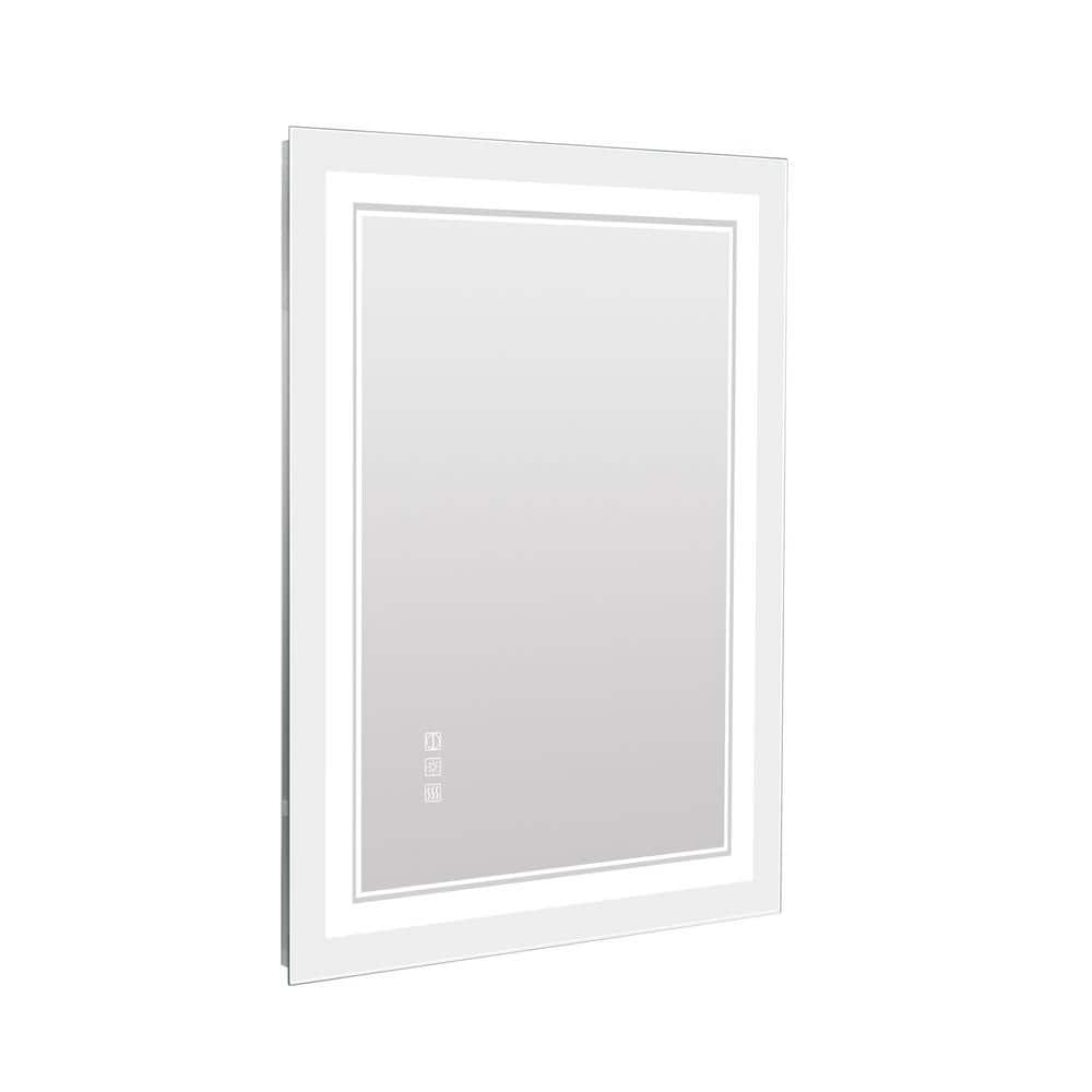 24 in. W x 40 in. H Rectangular Frameless LED Light Touch Wall Mounted ...