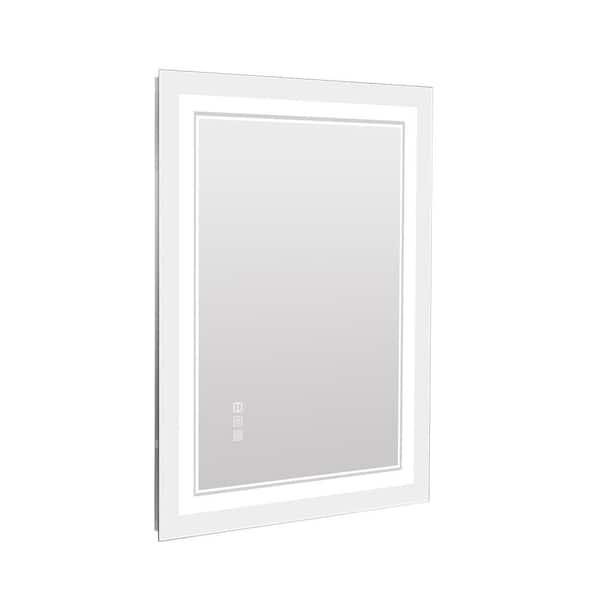 Unbranded 24 in. W x 40 in. H Rectangular Frameless LED Light Touch Wall Mounted Bathroom Vanity Mirror Silves