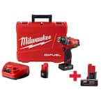 M12 FUEL 12V Lithium-Ion 1/2 in. Brushless Cordless Hammer Drill Kit W/ M12 6.0Ah Battery