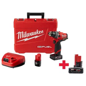 M12 FUEL 12-Volt Lithium-Ion 1/2 in. Brushless Cordless Hammer Drill Kit W/ M12 6.0Ah Battery