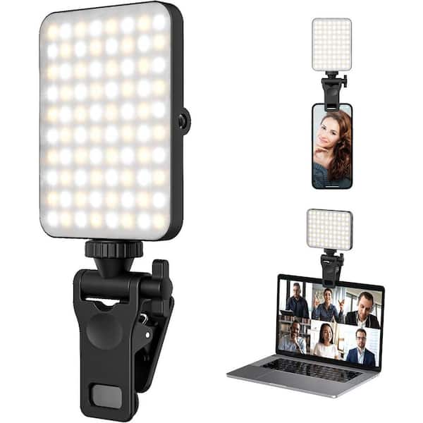 OBJLGEV Rechargeable Selfie and Phone Light Clip with Adjustable Brightness for Makeup, TikTok, Live Streaming Black