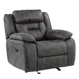 Driscoll Gray Microfiber Glider Manual Recliner