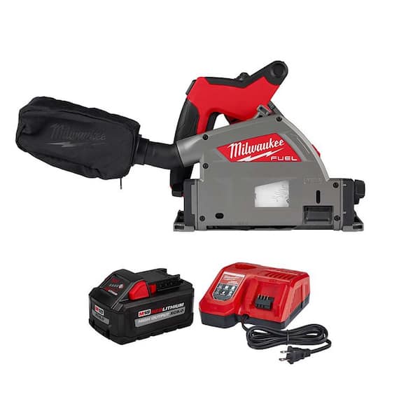 Milwaukee M18 FUEL 18V Lithium-Ion Cordless Brushless 6-1/2 in. Plunge Cut Track Saw w/8.0Ah Battery and Charger