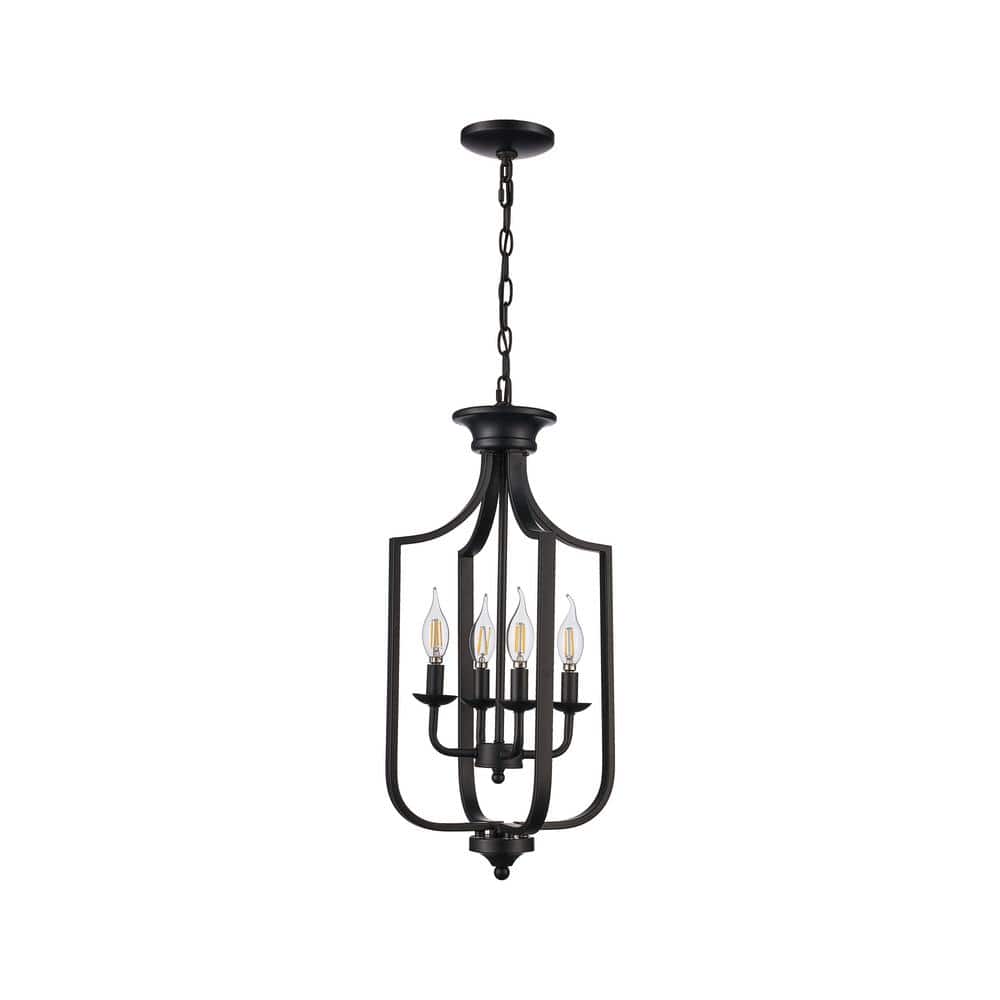 Matte Black Glass 22" LED Pendant Light