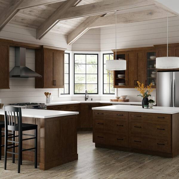 Hampton Bay Designer Series Soleste Assembled 33x24x24 In Wall Kitchen Cabinet In Spice W332424 Shsp The Home Depot