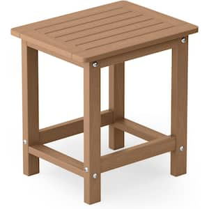 16.73 in. H Teak Square Single Layer Plastic Adirondack Outdoor Patio Side Table