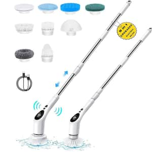 53 in. 9in1 Electric Cordless Spin Scrub Brush with 9 Replaceable Brush Heads and 3 Adjustable Speeds