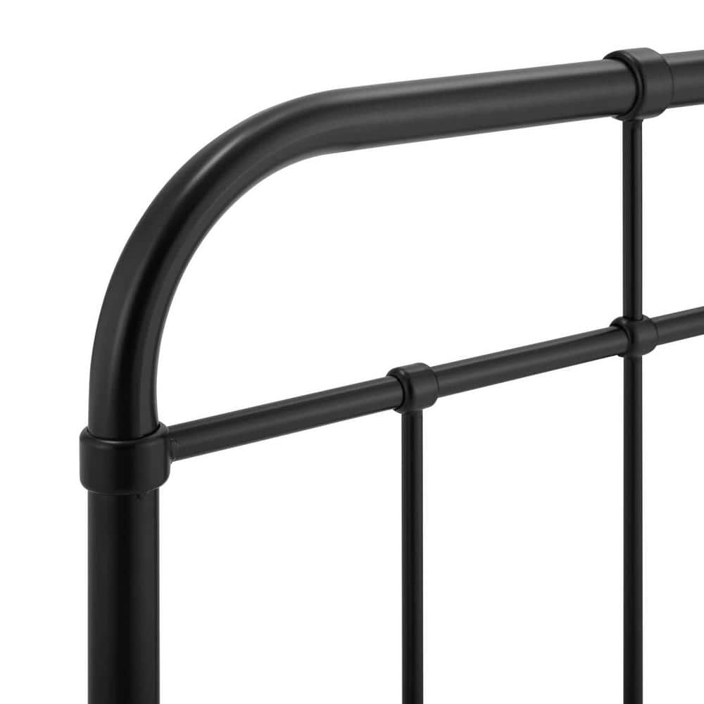 Alessia Full Black Powder-Coated Iron Spindle Headboard