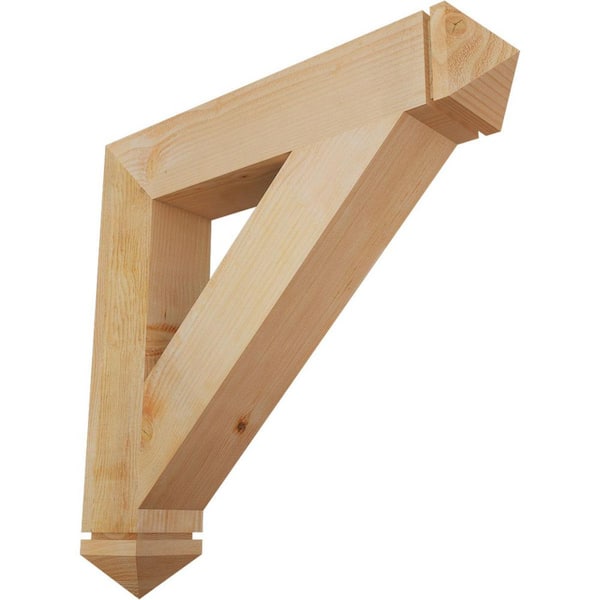 Ekena Millwork 6 in. x 34 in. x 34 in. Douglas Fir Traditional Arts and Crafts Rough Sawn Bracket