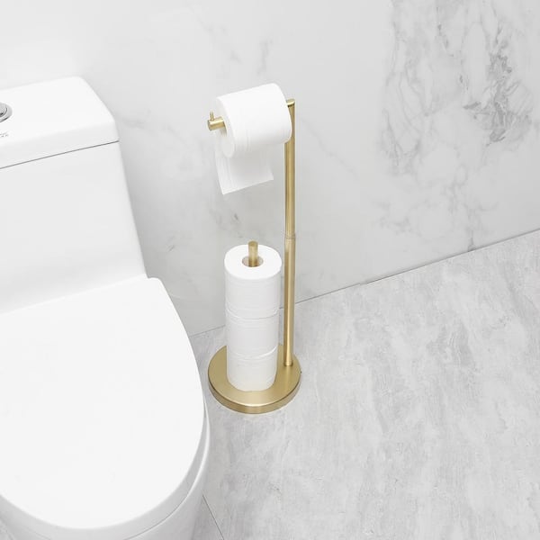 Bathroom Toilet Paper Holder Stand with Reserve - White - On Sale - Bed Bath  & Beyond - 36976470