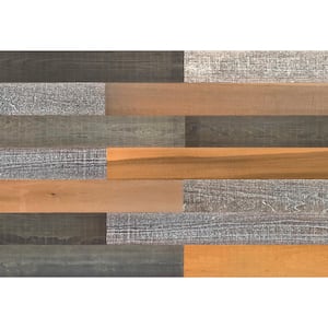 Thermo-Treated 1/4 in. x 5 in. x 4 ft. Brown, Black, Gray Warp Resistant Barn Wood Wall Planks (10 sq. ft. per 6 Pack)