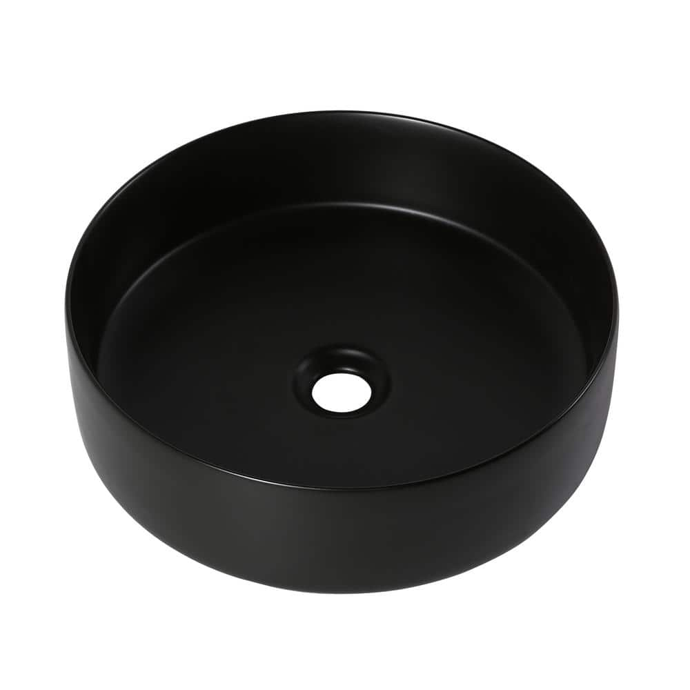 Ceramic Round Vessel Sink in Matt Black AL4012C The Home Depot