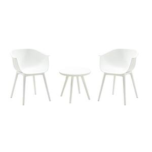 Lea White 3-Piece Plastic Patio Conversation Seating Group