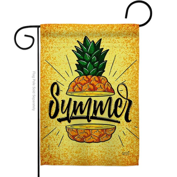 Angeleno Heritage MADE AND DESIGNED LOS ANGELES CALIFORNIA 13 in. x 18.5 in. Pinapple Summer Fun Garden Flag Double-Sided Summer Decorative Vertical Flags