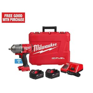 M18 FUEL ONE-KEY 18V Li-Ion Brushless Cordless 1/2 in. High-Torque Impact Wrench with Friction Ring, Resistant Batteries