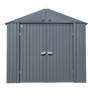 Elite 8 ft. W x 6 ft. D Anthracite Gray Premium Vented Corrosion Resistant Steel Storage Shed