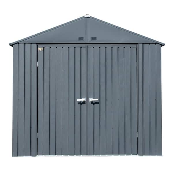 Arrow Elite 8 ft. W x 6 ft. D Anthracite Gray Premium Vented Corrosion Resistant Steel Storage Shed