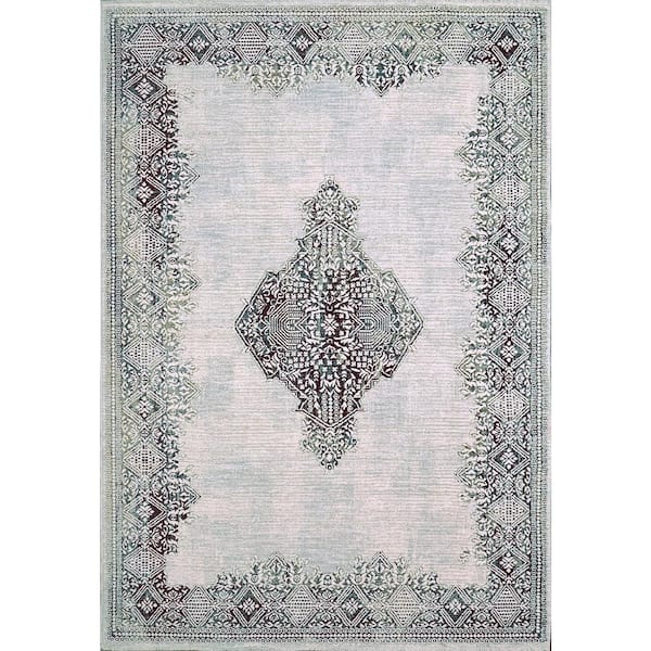 Dynamic Rugs Carson 5 ft. 3 in. X 7 ft. 10 in. Ivory/Black Oriental Indoor Area Rug