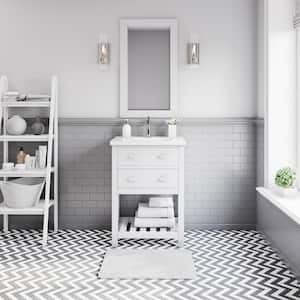 VIOLA 24 in. W Bath Vanity in Pure White with Ceramic Vanity Top in White with Integrated White Basin