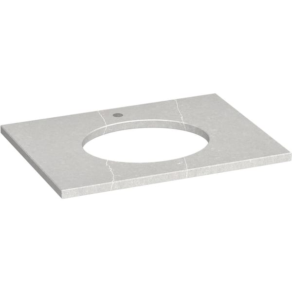 KOHLER Silestone 31 in. W x 22.4375 in. D Quartz Oval Cutout with Vanity Top in Eternal Serena