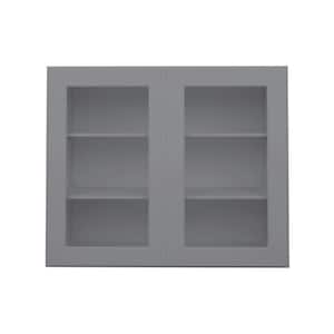 30 in. W x 12 in. D x 30 in. H in Shaker Grey Ready to Assemble Wall Kitchen Cabinet with No Glasses