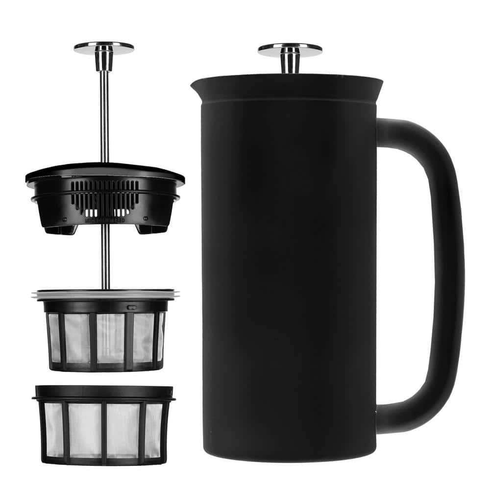 Acopa 27 oz. Glass / Black French Coffee Press