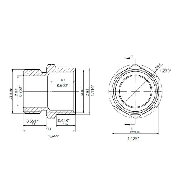 3/4 in. MHT x 3/4 in. FIP Brass Adapter Fitting
