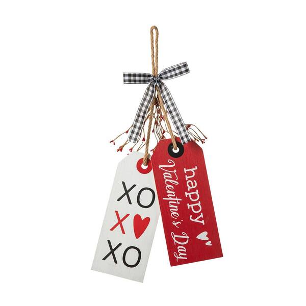 Glitzhome 24H Valentine's Wooden Doorknorb Hanging Decor