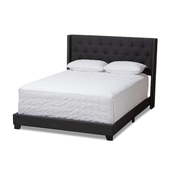 Baxton Studio Brady Charcoal Gray King Bed 149 8943 HD The Home