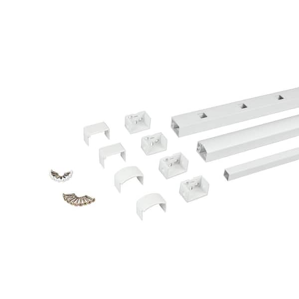 WESTBURY Tuscany 36 in. x 5 ft. White Aluminum Spaced Bar Flat Top Fence Rail Kit Level C10 with Mounts 170002TWH