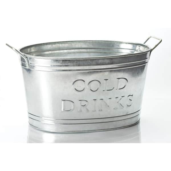 KINDWER Galvanized Steel 11Gallon Cold Drinks Oval Tub A1051 The Home Depot