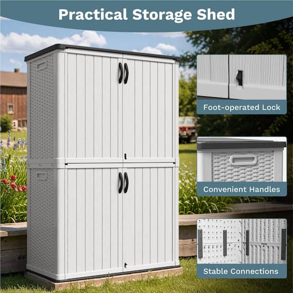 Patiowell 4 ft. W x 2.1 ft. D x 6 ft. H Resin Vertical Storage