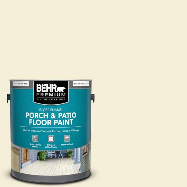BEHR PREMIUM 1 gal. #W-B-320 White Corn Gloss Enamel Interior/Exterior Porch and Patio Floor Paint