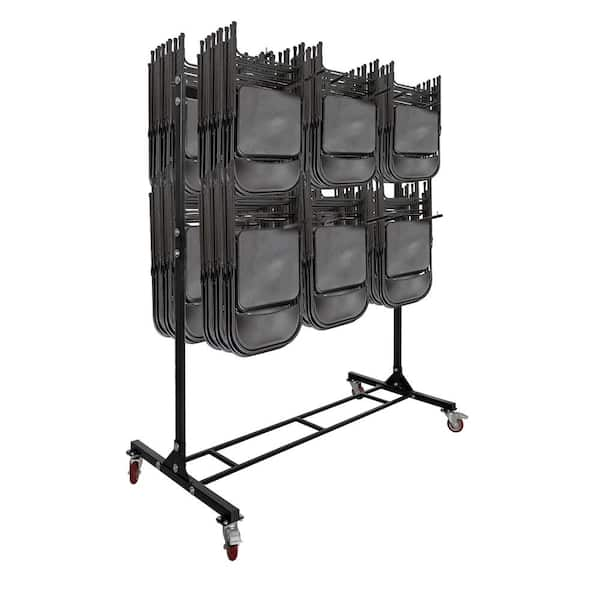 600 lbs. Capacity 2-Tier Steel Folding Chair Cart