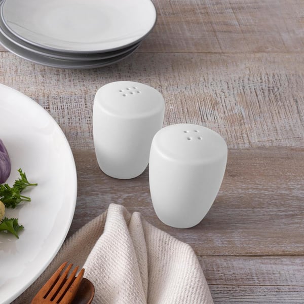 Noritake Colorwave White 3-3/8 in. (White) Stoneware Salt and