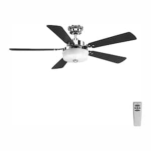 Tempt 52 in. Indoor Integrated LED Polished Chrome Transitional Ceiling Fan with Remote for Living Room and Bedroom