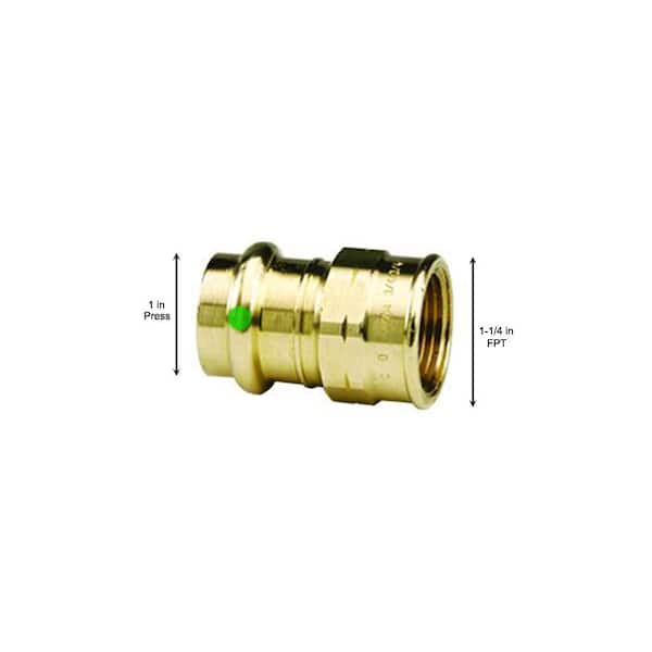 ProPress 1 in. Press x 1-1/4 in. FPT Zero-Lead Bronze Reducing Adapter (10-Pack)