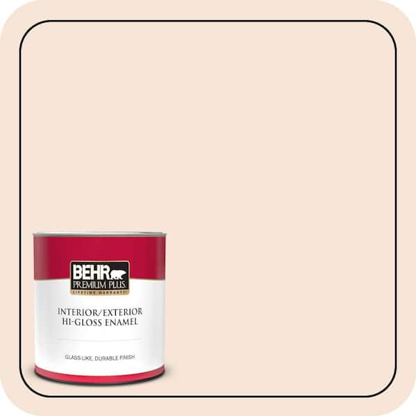 BEHR PREMIUM PLUS 1 qt. #280E-1 Heirloom Lace Hi-Gloss Enamel Interior/Exterior Paint & Primer