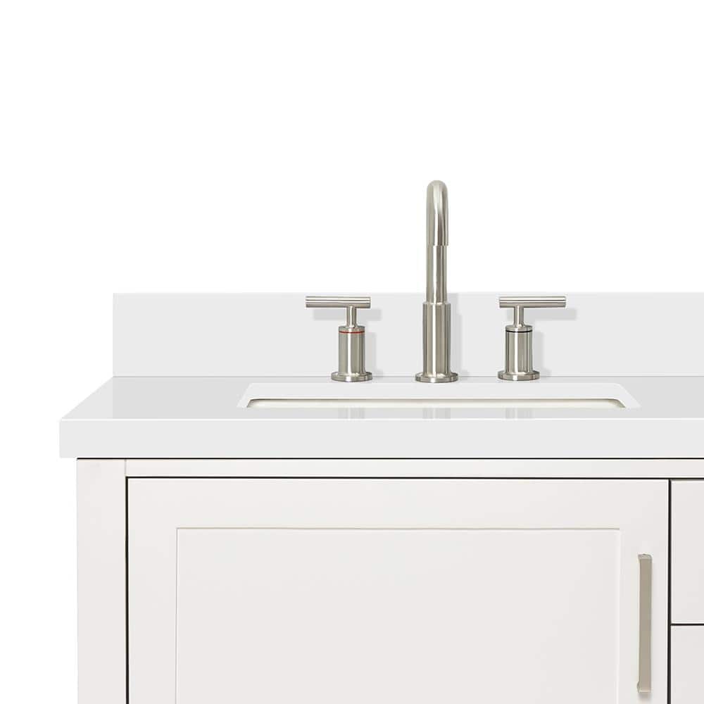Bayhill 73'' White Quartz Double Sink Freestanding Vanity
