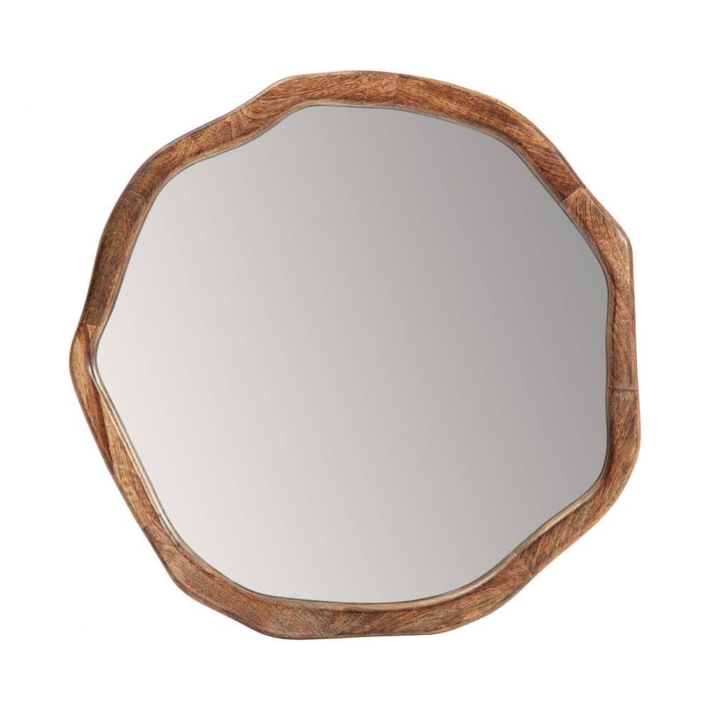 Habitat 24 in. x 24 in. Imani Wood Framed Round Decorative Mirror
