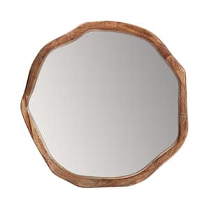 24 in. x 24 in. Imani Wood Framed Round Decorative Mirror