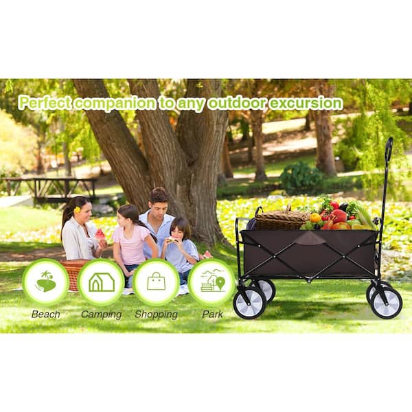 Modern Garden Carts Outdoor Picnic Folding Cart With Wheels Camping Wagon  Campsite Fishing Cart Shopping Cart Portable Trolley - Garden Carts -  AliExpress
